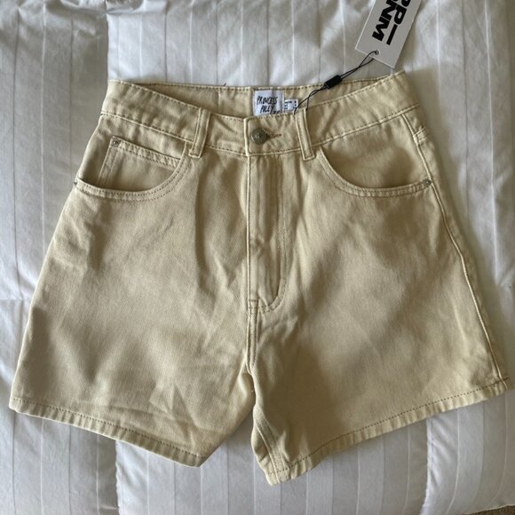 Princess Polly Pants - Princess Polly Beige Denim Shorts, Size US 4